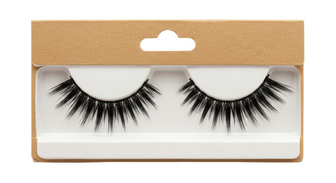 Isolated False Eyelashes in Packaging