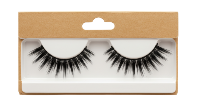 Isolated False Eyelashes in Packaging