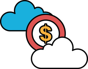 A cloud with a dollar sign in the middle