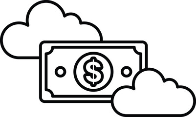 dollar bill is shown with a cloud in the background