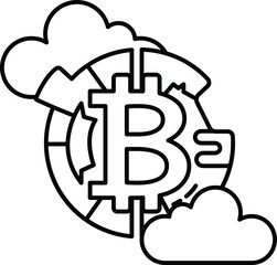 cartoon drawing of a B with a cloud in the background