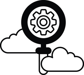 cloud with a gear in the middle