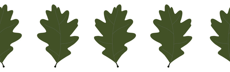 Fototapeta premium Leaves border on a white background. Hand-drawn illustration. Perfect for spring and summer. 