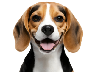 Happy Beagle Dog Photo Isolated on a Transparent Background Smiling Pet