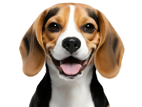 Happy Beagle Dog Photo Isolated on a Transparent Background Smiling Pet