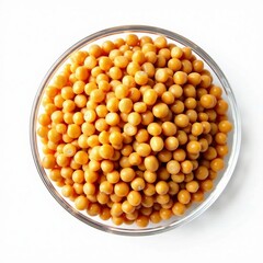 Top view of assorted lentils isolated on a clear surface, beans, vegan, raw