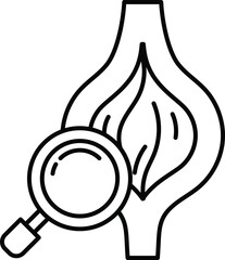 close up of a red vein with a magnifying glass over it