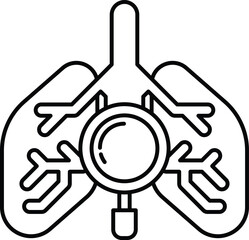 graphic of a lung with a magnifying glass on it