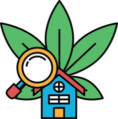 A house is shown with a magnifying glass on top of it