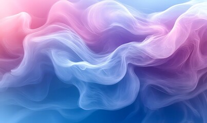 Obraz premium Abstract flowing smoke design with pink purple and blue gradients creating a dreamy aesthetic look