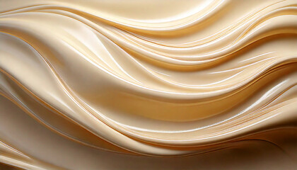 Silky Cream Waves – Minimalist 3D Texture
