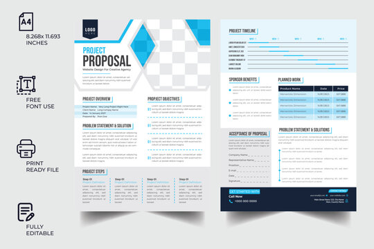 Business proposal brochure design template, Project Proposal, Technical Data Sheet layout template. Product Catalogue & modern Event Schedule conference design template, Minimalist product brochure 
