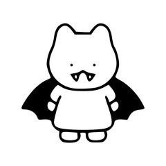 cartoon cat with Halloween costume