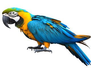 Isolated Blue And Yellow Macaw Parrot Illustration On Transparent Background