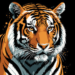 tiger head vector art for graphic design purposes