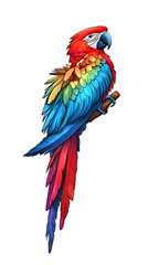 Fototapeta premium Isolated Colorful Pixelated Bird Parrot Illustration PNG Transparent Background