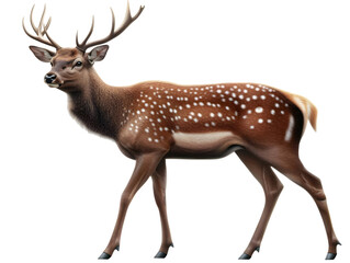 Obraz premium Isolated Deer Illustration with Brown Fur and White Spots on Transparent Background