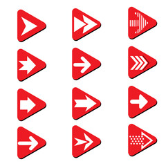 red arrow icons set
