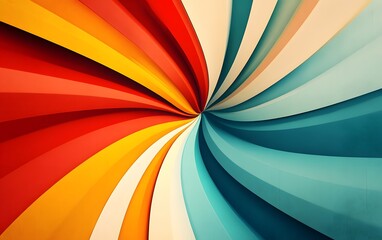 Abstract swirl pattern with red, yellow, and blue colors creating a vibrant and dynamic design
