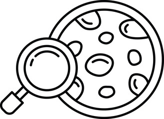 illustration in the concept of Magnifying glass and blood vessels in line art style