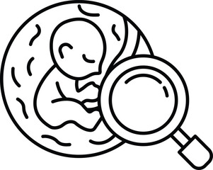 baby is shown in a womb with a magnifying glass over it