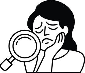 woman is looking at her reflection in a mirror