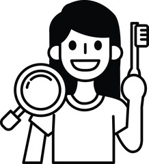 girl is holding a toothbrush and smiling