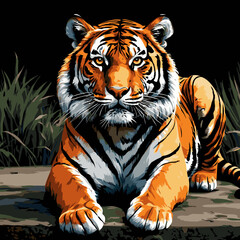 tiger head vector art for graphic design purposes