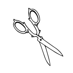 Fototapeta premium classic scissor vector drawing