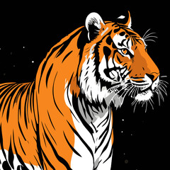 tiger head vector art for graphic design purposes