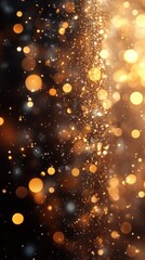 Golden Bokeh Light Effect: Shimmering Abstract Background for Festive, Vibrant Celebrations