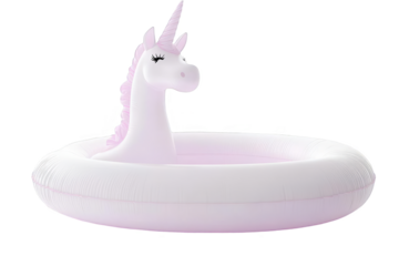 Isolated Pink Unicorn Inflatable Float In Transparent Background Illustration