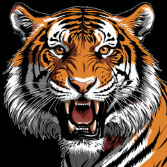 tiger head vector art for graphic design purposes
