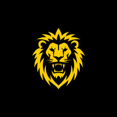 An elegant lion head logo with smooth lines and minimal details. This design combines vector art elements with natural elements, featuring a lion in a graceful yet authoritative