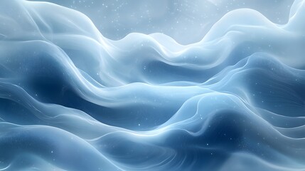 Obraz premium Abstract blue and white wavy landscape with subtle light effects and small dots throughout scene