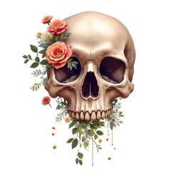 Fototapeta premium Watercolor Globe Surrounded by a Variety of Beautiful Flowers