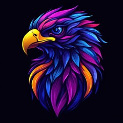 Fototapeta premium An eagle rendered in Morphism style, with smooth color transitions and abstract forms.