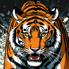 Fototapeta premium tiger head vector art for graphic design purposes