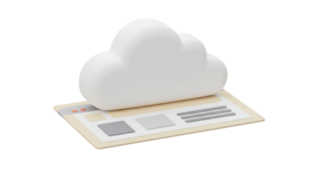 Isolated Cloud Computing Icon on Website Page