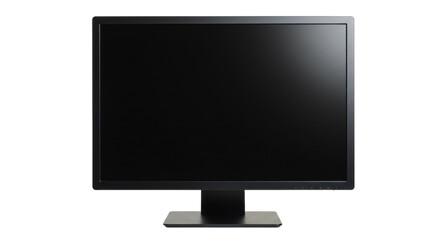 Isolated Modern Black Computer Monitor Display