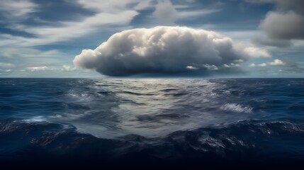 Fototapeta premium Immense Cloud Over Dark Turbulent Ocean Waves