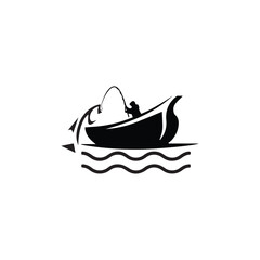 
Fishing boat drawing set isolated on white. Unique and fresh Center console boat Great to use as your boat company logo.	