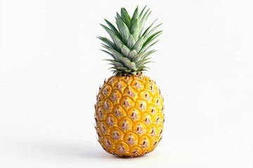 Single pineapple on white background