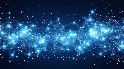 Obraz premium Abstract Blue Glowing Particle Background with Dark Texture