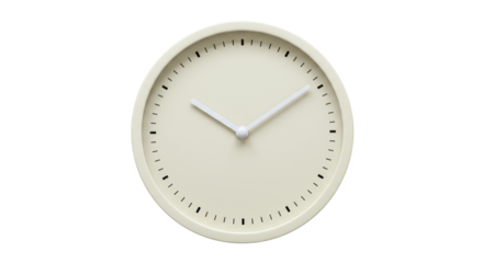 Isolated Minimalist Wall Clock Design Cream Color