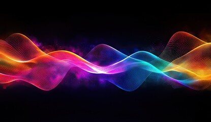Abstract vibrant waves of colorful light