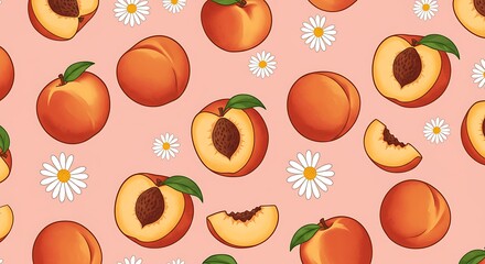Peachy Keen Daisies AI Generated