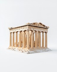 Obraz premium A detailed model of an ancient temple showcasing classical architecture.