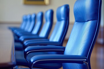 Rows of Blue Conference Chairs