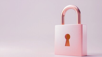 Charming pink padlock symbolizing cybersecurity behavior model in an artistic representation of digital safety solutions